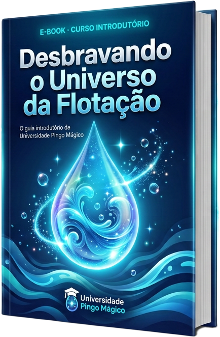 Capa do e-book Desbravando o Universo da Flotação, da Universidade Pingo Mágico
